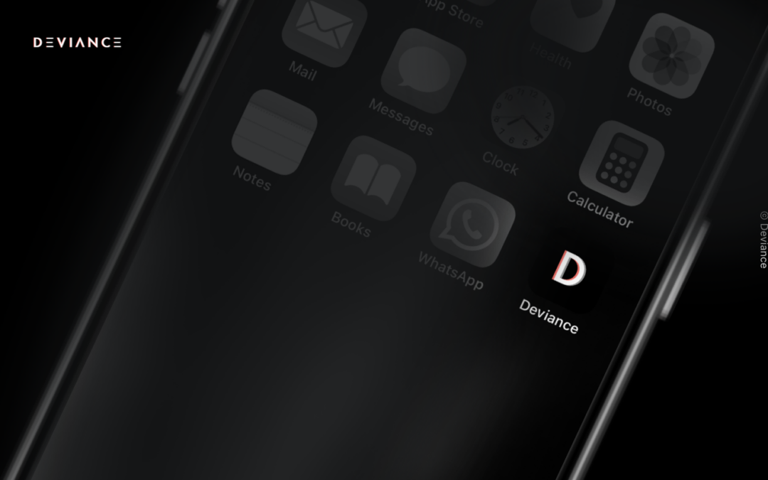 Homescreen eines Smartphones mit dem Deviance App-Icon.